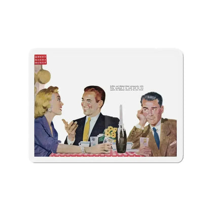 Mr. Maugham Himself (4), The Literary Guild Review, December 1954 (Magazine Illustration) Refrigerator Magnet 3 Inch - The Sticker Space