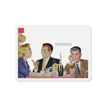 Mr. Maugham Himself (4), The Literary Guild Review, December 1954 (Magazine Illustration) Refrigerator Magnet 4 Inch - The Sticker Space