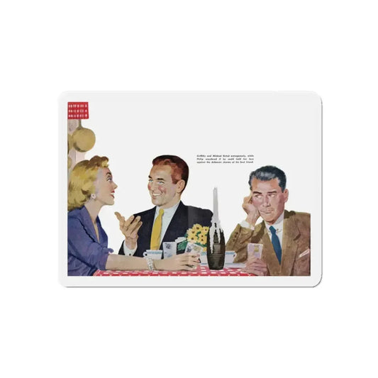 Mr. Maugham Himself (4), The Literary Guild Review, December 1954 (Magazine Illustration) Refrigerator Magnet 6 Inch - The Sticker Space