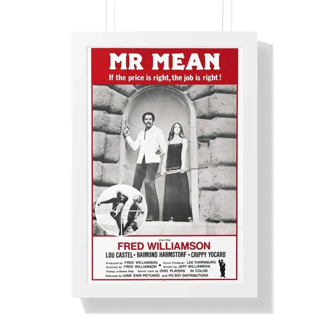 MR MEAN 1977 - Framed Movie Poster 16″ x 24″ White - The Sticker Space