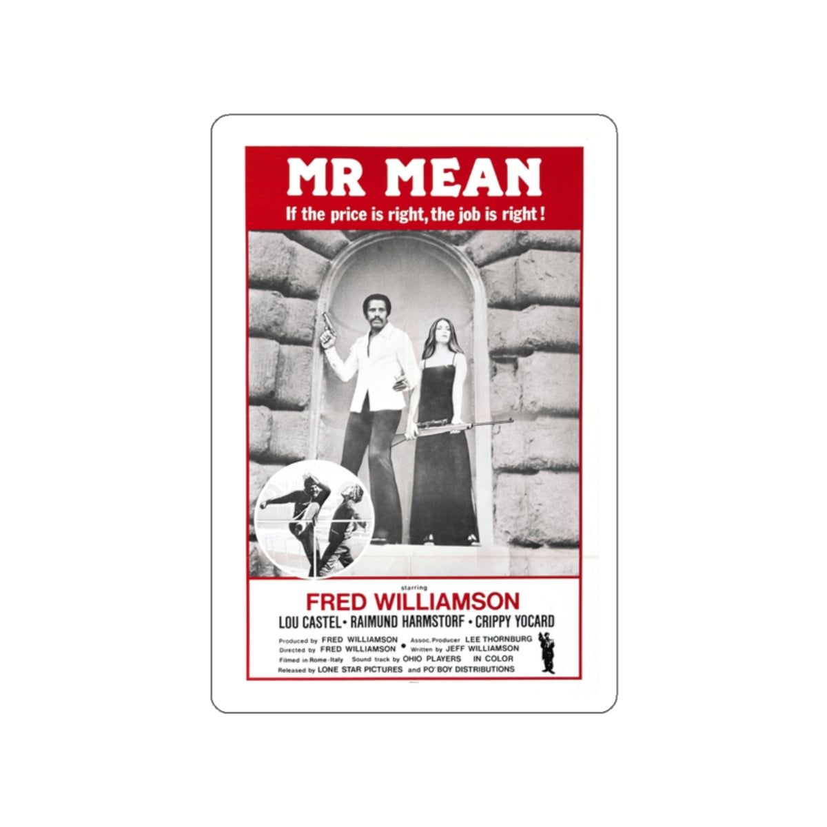 MR MEAN 1977 Movie Poster STICKER Vinyl Die-Cut Decal-2 Inch-The Sticker Space