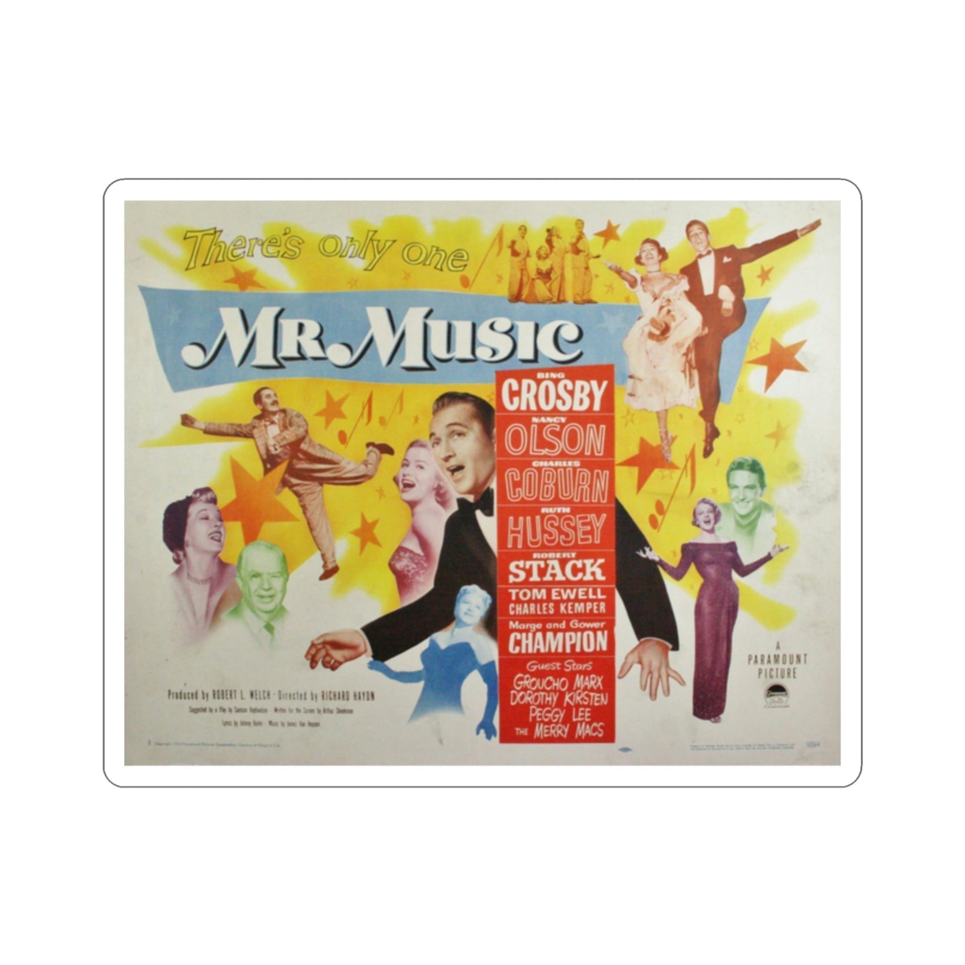 Mr Music 1950 v2 Movie Poster STICKER Vinyl Die-Cut Decal-2 Inch-The Sticker Space