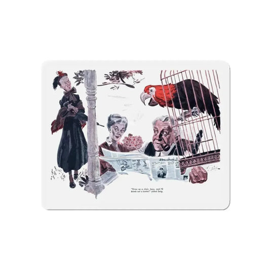 Mr. Peplum's Parrot, Everywoman's Magazine, March 1946 (Magazine Illustration) Refrigerator Magnet 6 Inch - The Sticker Space