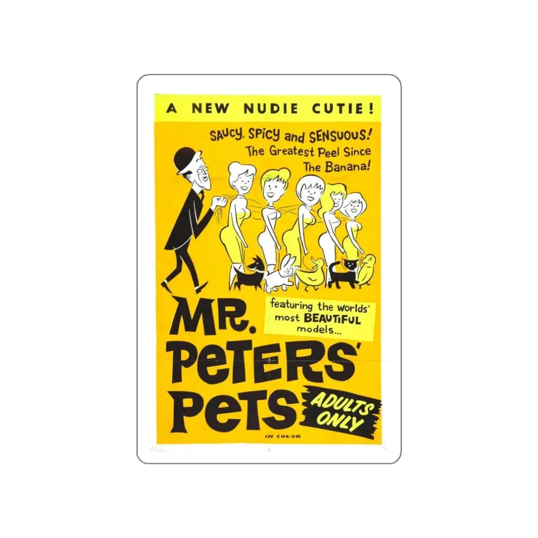 MR PETER'S PETS 1962 Movie Poster STICKER Vinyl Die-Cut Decal 3 Inch - The Sticker Space