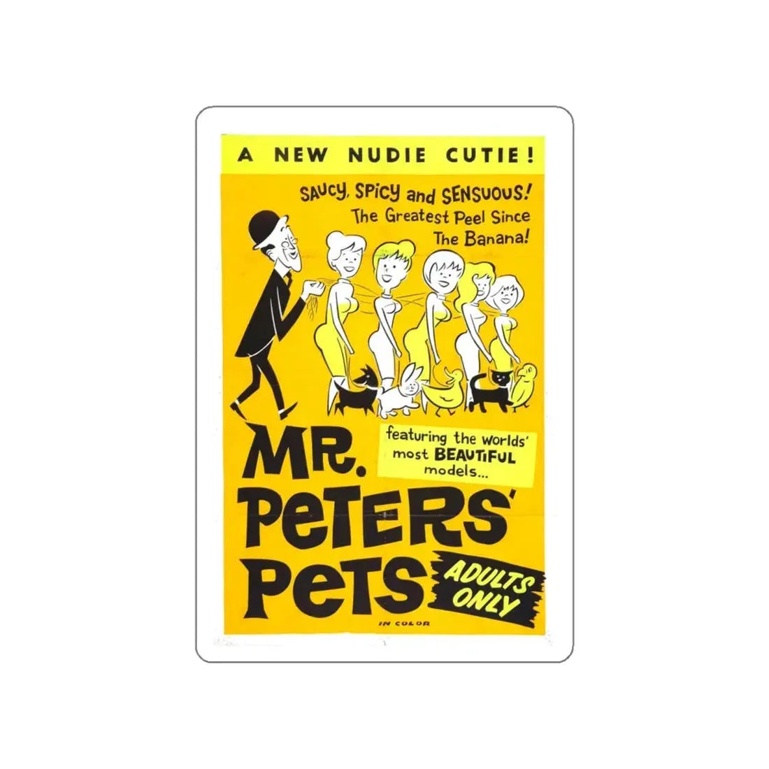 MR PETER'S PETS 1962 Movie Poster STICKER Vinyl Die-Cut Decal 4 Inch - The Sticker Space