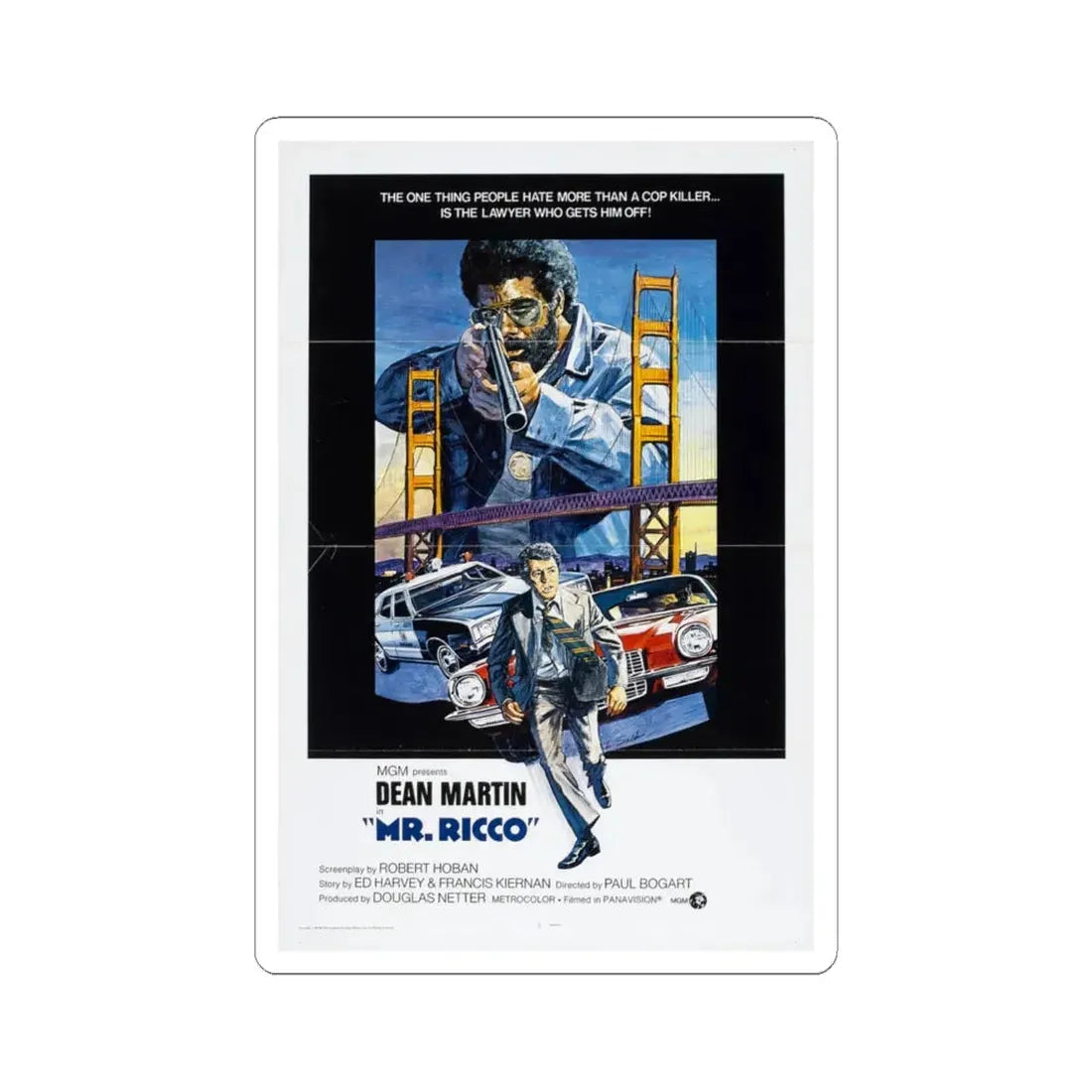 Mr Ricco 1975 Movie Poster - STICKER Vinyl Kiss-Cut Decal 6 Inch White - The Sticker Space