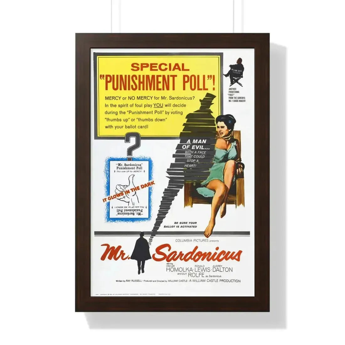 MR. SARDONICUS 1961 - Framed Movie Poster 16″ x 24″ Walnut - The Sticker Space
