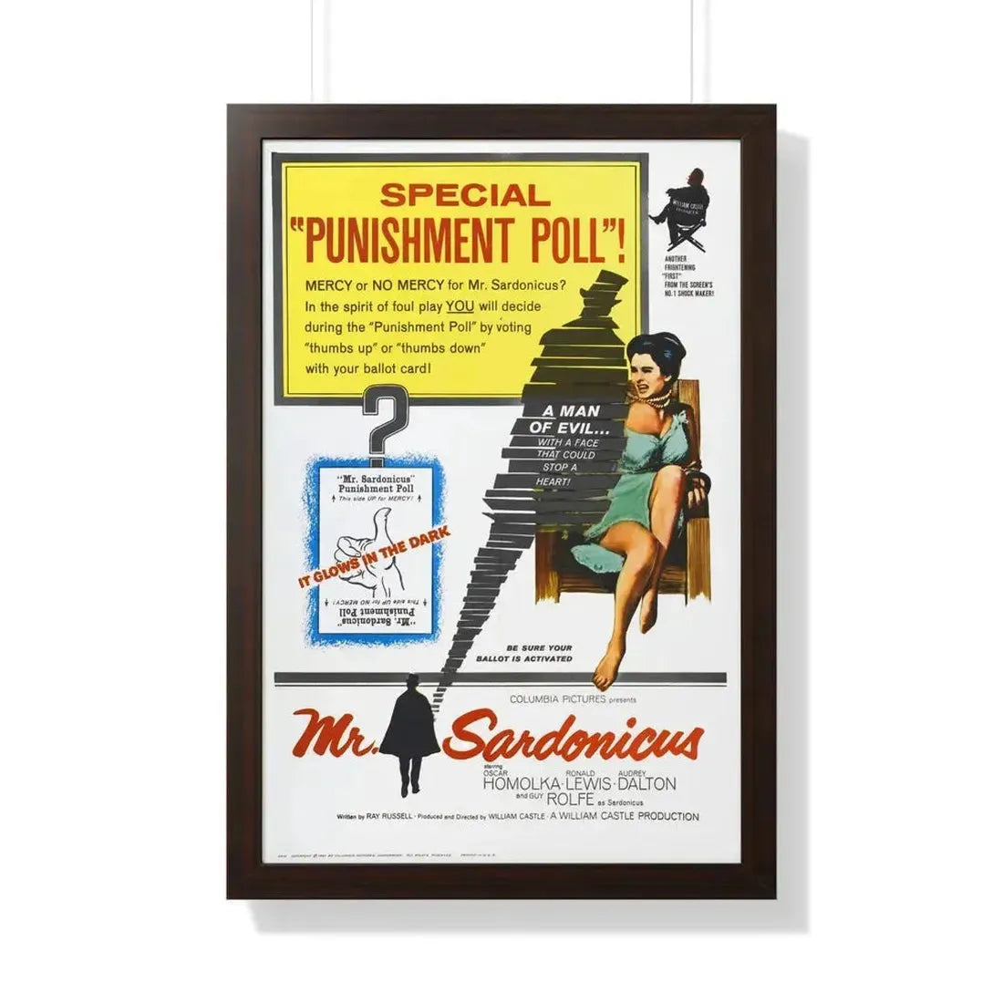 MR. SARDONICUS 1961 - Framed Movie Poster 20" x 30" Walnut - The Sticker Space