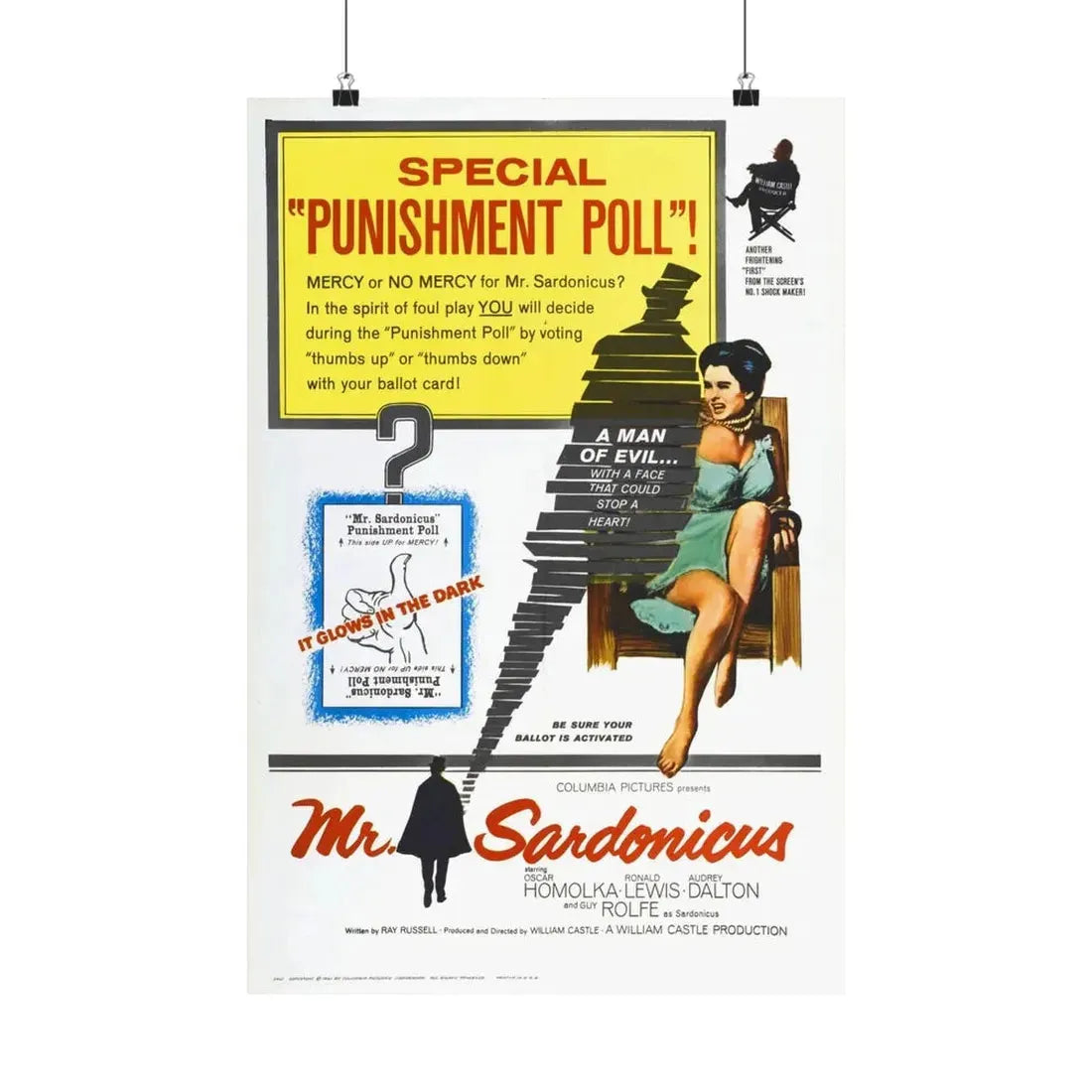 MR. SARDONICUS 1961 - Paper Movie Poster - The Sticker Space