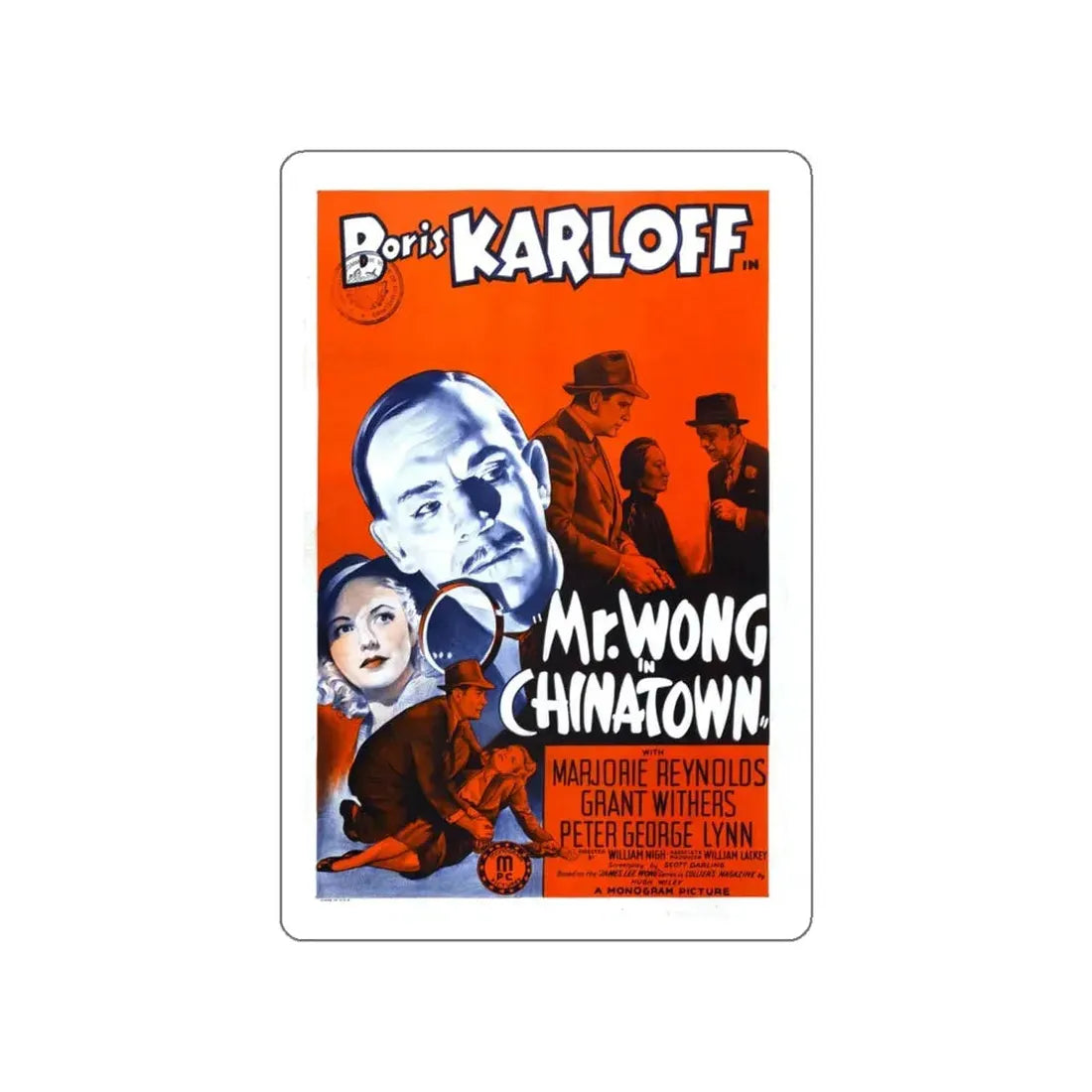 MR WONG IN CHINATOWN 1939 Movie Poster STICKER Vinyl Die-Cut Decal 5 Inch - The Sticker Space