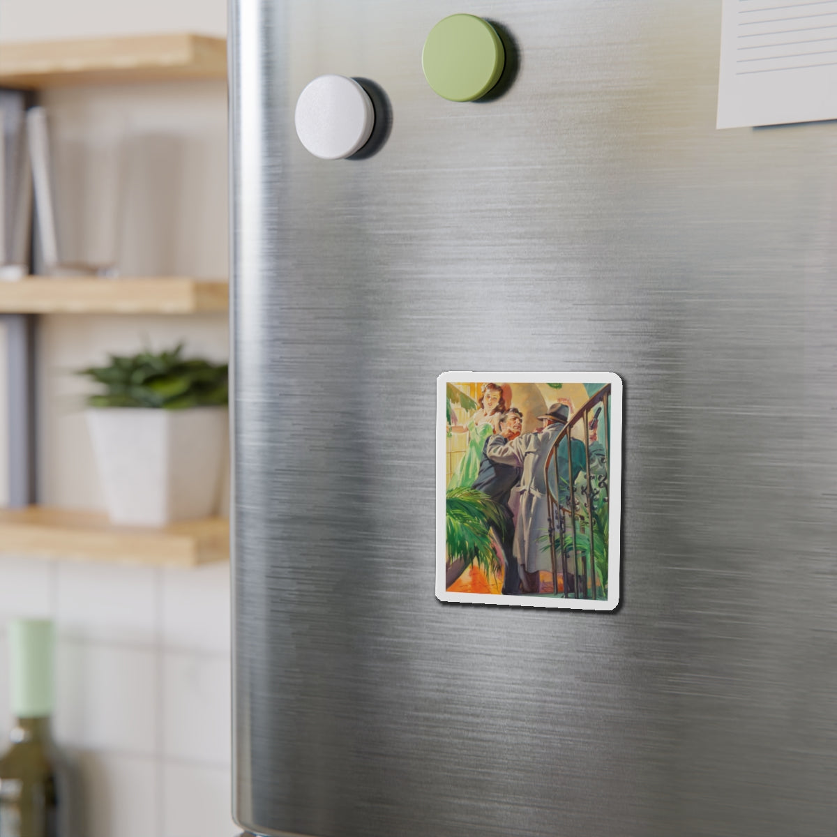 Mr. Angel Comes (Magazine Illustration) Refrigerator Magnet-The Sticker Space