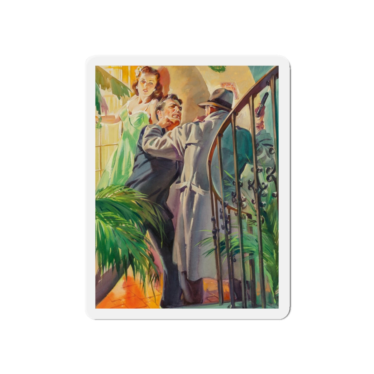 Mr. Angel Comes (Magazine Illustration) Refrigerator Magnet-5" x 5"-The Sticker Space