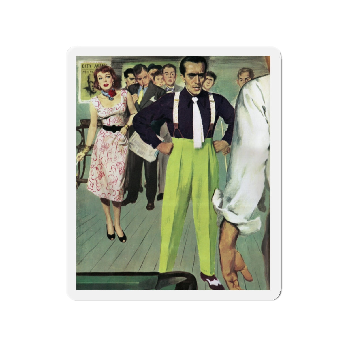 Mr. Green Jeans, Collier's illustration (Magazine Illustration) Refrigerator Magnet-2" x 2"-The Sticker Space