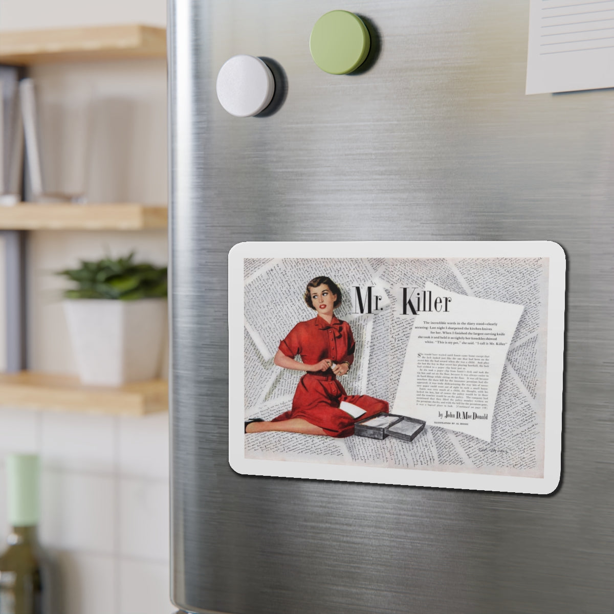 Mr. Killer, Today's Woman, January 1952 (Magazine Illustration) Refrigerator Magnet-The Sticker Space