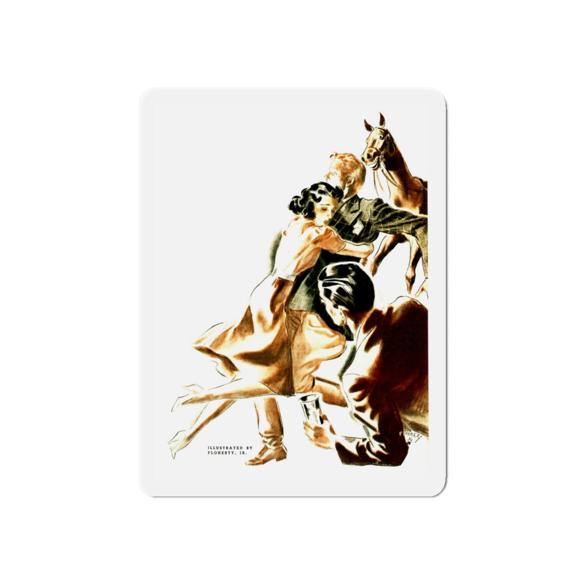 Mr. Pope's Thoroughbred, Liberty magazine, June 10, 1939 (Magazine Illustration) Refrigerator Magnet-6 × 6"-The Sticker Space