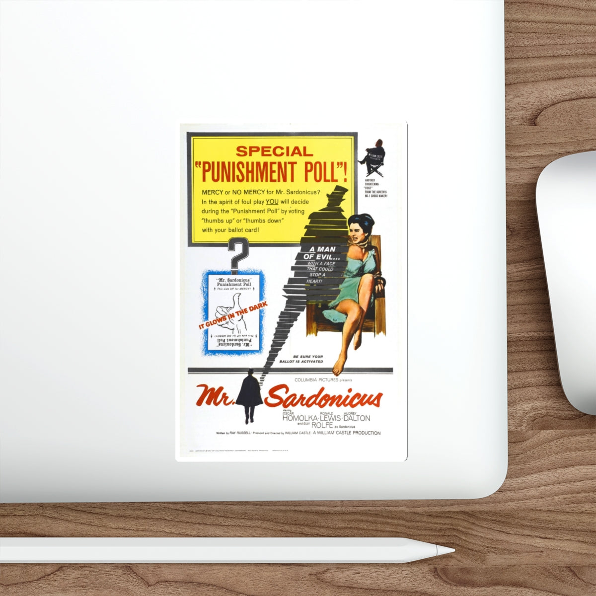 MR. SARDONICUS 1961 Movie Poster STICKER Vinyl Die-Cut Decal-The Sticker Space