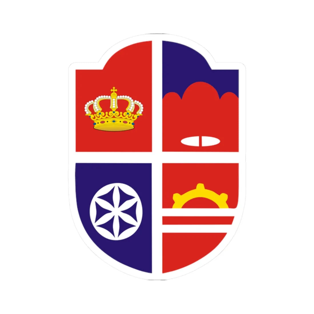 Mrkonjić Grad grb (Bosnia and Herzegovina) (Coat of Arms) STICKER Vinyl Kiss-Cut Decal 2 Inch White - The Sticker Space