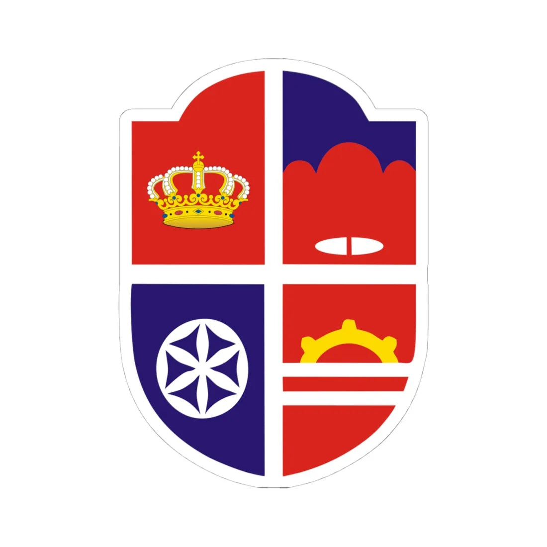 Mrkonjić Grad grb (Bosnia and Herzegovina) (Coat of Arms) STICKER Vinyl Kiss-Cut Decal 4 Inch White - The Sticker Space