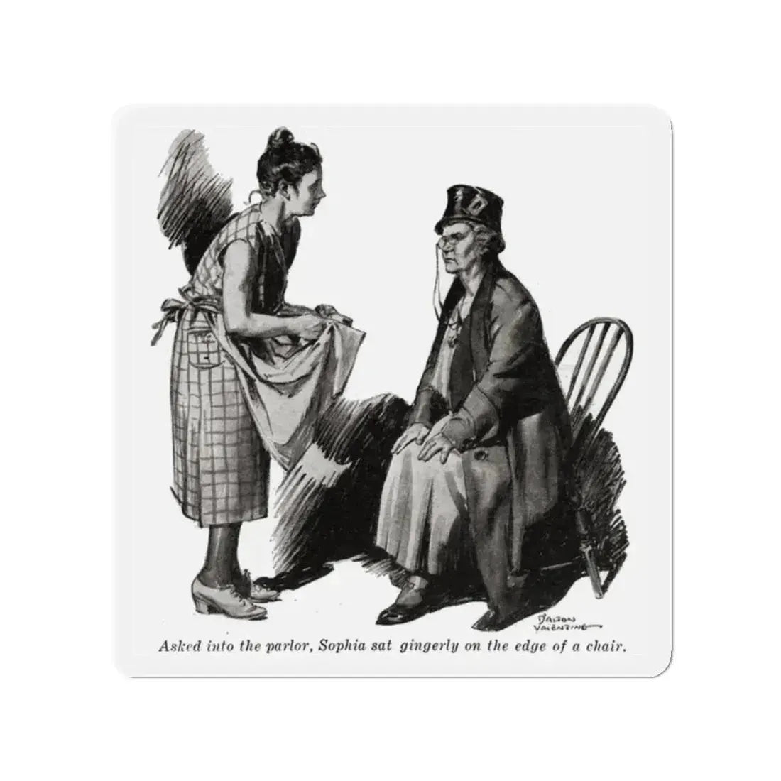 Mrs. Bartlett's Toby (3), Liberty magazine, October 15, 1932 (Magazine Illustration) Refrigerator Magnet 2 Inch - The Sticker Space