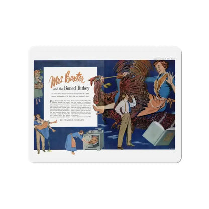 Mrs. Baxter, Today's Woman, November 1949 (Magazine Illustration) Refrigerator Magnet 2 Inch - The Sticker Space