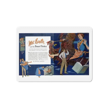 Mrs. Baxter, Today's Woman, November 1949 (Magazine Illustration) Refrigerator Magnet 5 Inch - The Sticker Space