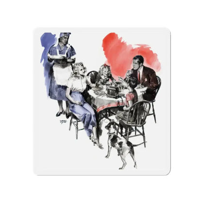 Mrs. Billman's Private Life, Liberty magazine, November 30, 1940 (Magazine Illustration) Refrigerator Magnet 2 Inch - The Sticker Space