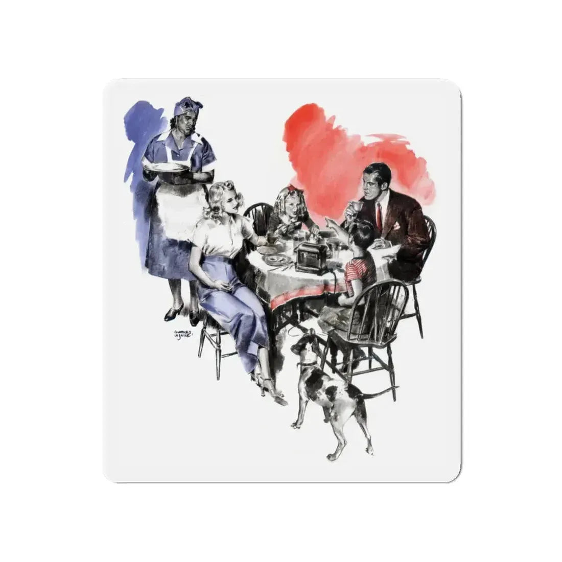 Mrs. Billman's Private Life, Liberty magazine, November 30, 1940 (Magazine Illustration) Refrigerator Magnet 4 Inch - The Sticker Space