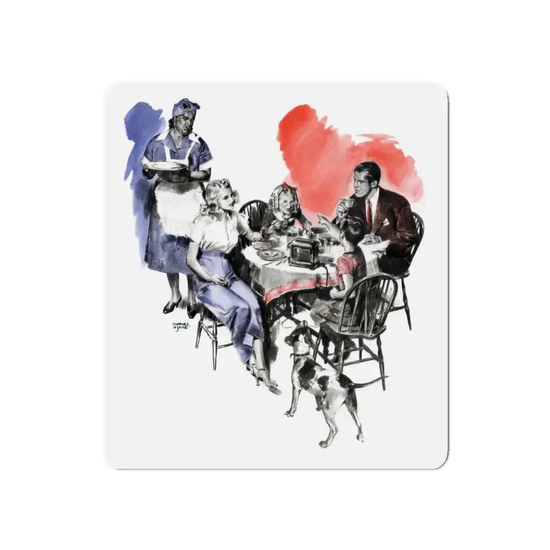 Mrs. Billman's Private Life, Liberty magazine, November 30, 1940 (Magazine Illustration) Refrigerator Magnet 5 Inch - The Sticker Space