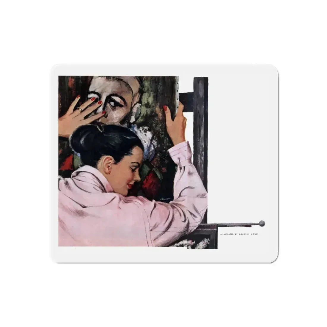 Mrs Brewster's One-Man Show, Cosmopolitan, March 1951 (Magazine Illustration) Refrigerator Magnet - The Sticker Space