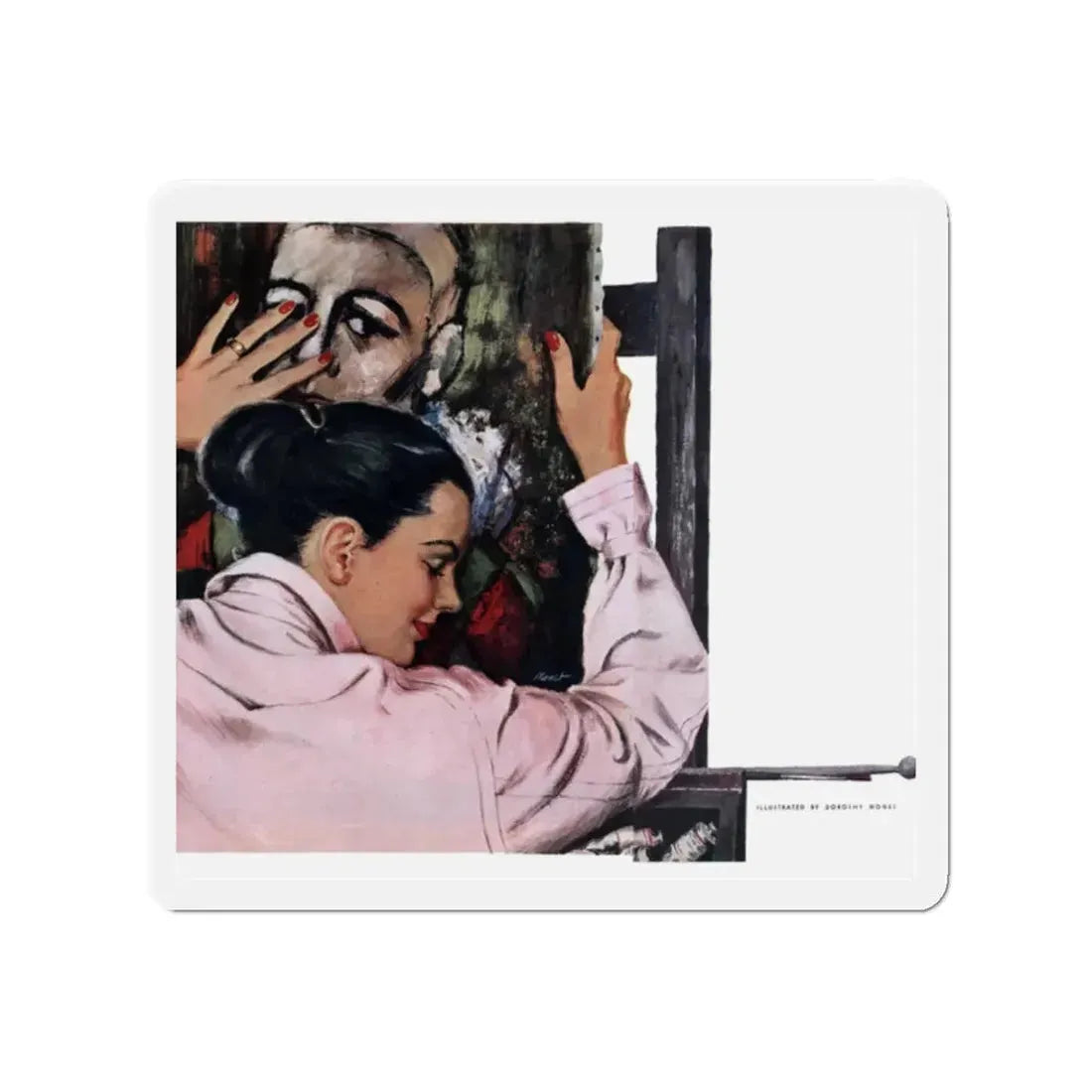 Mrs Brewster's One-Man Show, Cosmopolitan, March 1951 (Magazine Illustration) Refrigerator Magnet - The Sticker Space