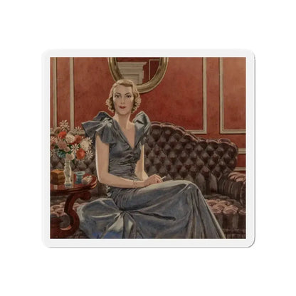 Mrs. Brookfield Van Rensselaer, Camel Cigarette advertisement, 1935 (Magazine Illustration) Refrigerator Magnet 4 Inch - The Sticker Space