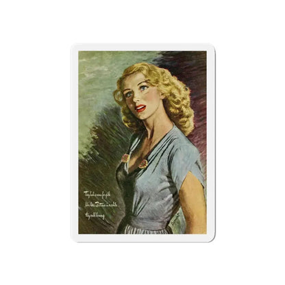 Mrs. Hoyle and the Hotel Royalston, Good Housekeeping, January 1945 (Magazine Illustration) Refrigerator Magnet 6 Inch - The Sticker Space