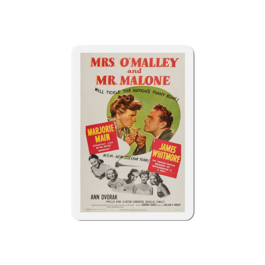 Mrs OMalley and Mr Malone 1950 Movie Poster Die-Cut Magnet-2 Inch-The Sticker Space