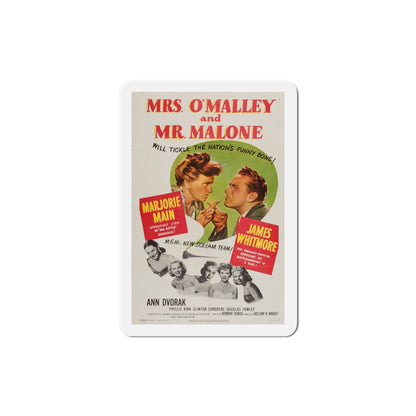 Mrs OMalley and Mr Malone 1950 Movie Poster Die-Cut Magnet-4 Inch-The Sticker Space