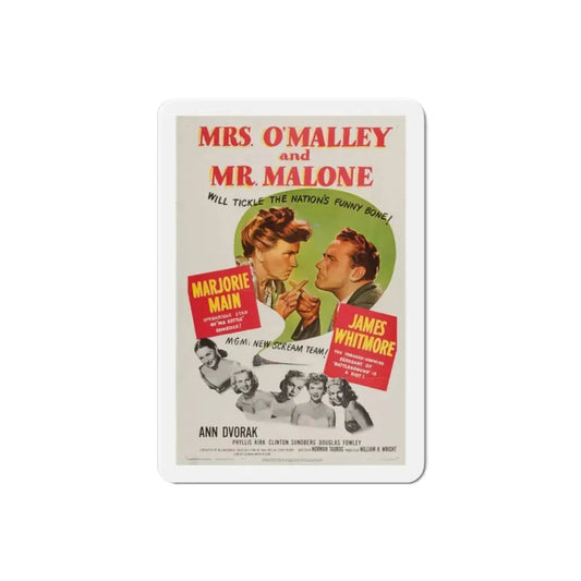 Mrs OMalley and Mr Malone 1950 Movie Poster Refrigerator Magnet 2 Inch - The Sticker Space
