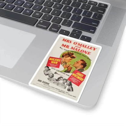 Mrs OMalley and Mr Malone 1950 Movie Poster - STICKER Vinyl Kiss-Cut Decal - The Sticker Space