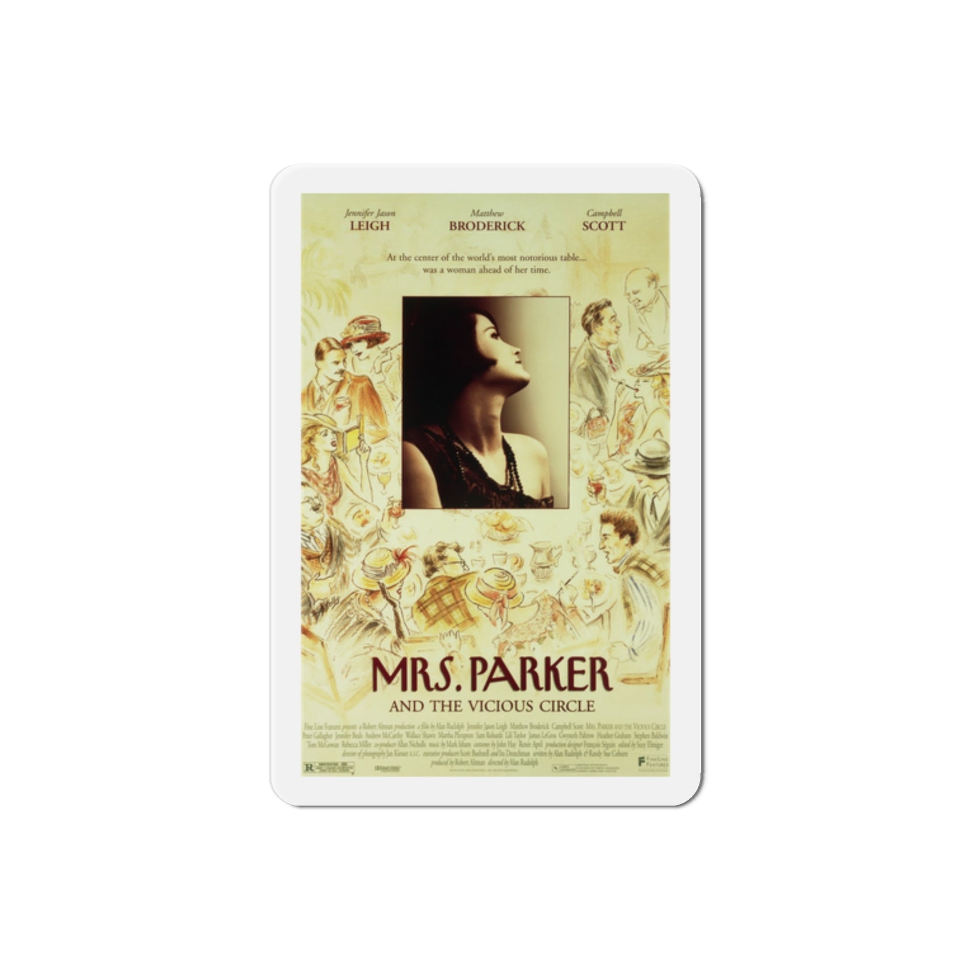 Mrs Parker And The Vicious Circle 1994 Movie Poster Die-Cut Magnet-2" x 2"-The Sticker Space