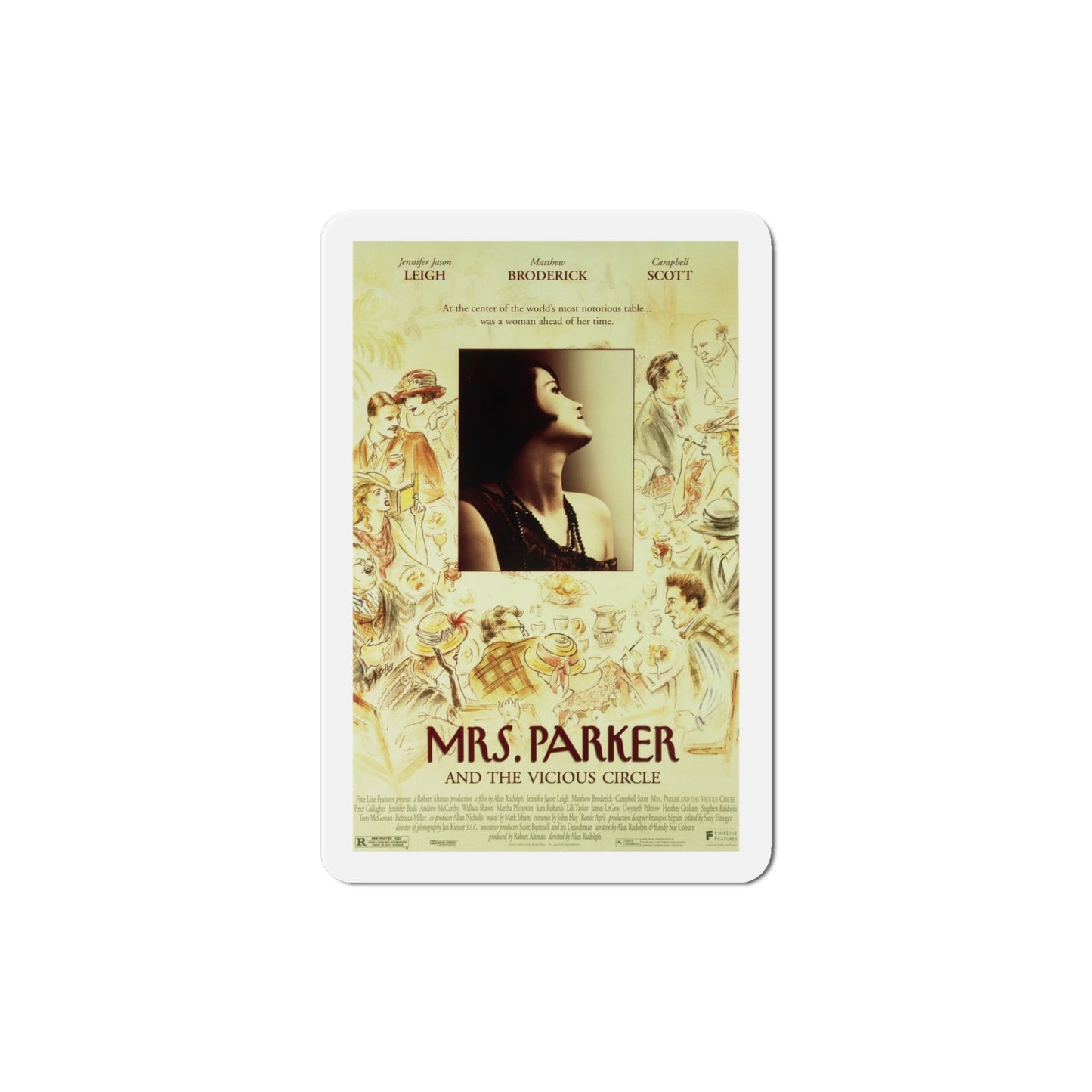 Mrs Parker And The Vicious Circle 1994 Movie Poster Die-Cut Magnet-4" x 4"-The Sticker Space