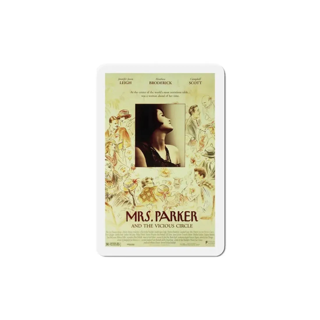 Mrs Parker And The Vicious Circle 1994 Movie Poster Refrigerator Magnet 6 Inch - The Sticker Space
