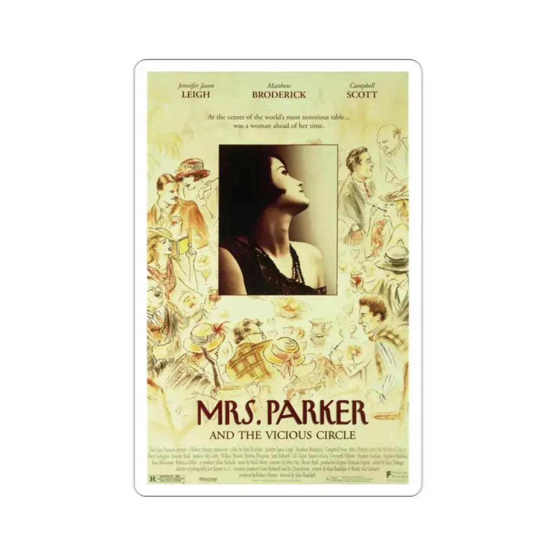 Mrs Parker And The Vicious Circle 1994 Movie Poster STICKER Vinyl Die-Cut Decal 2 Inch - The Sticker Space