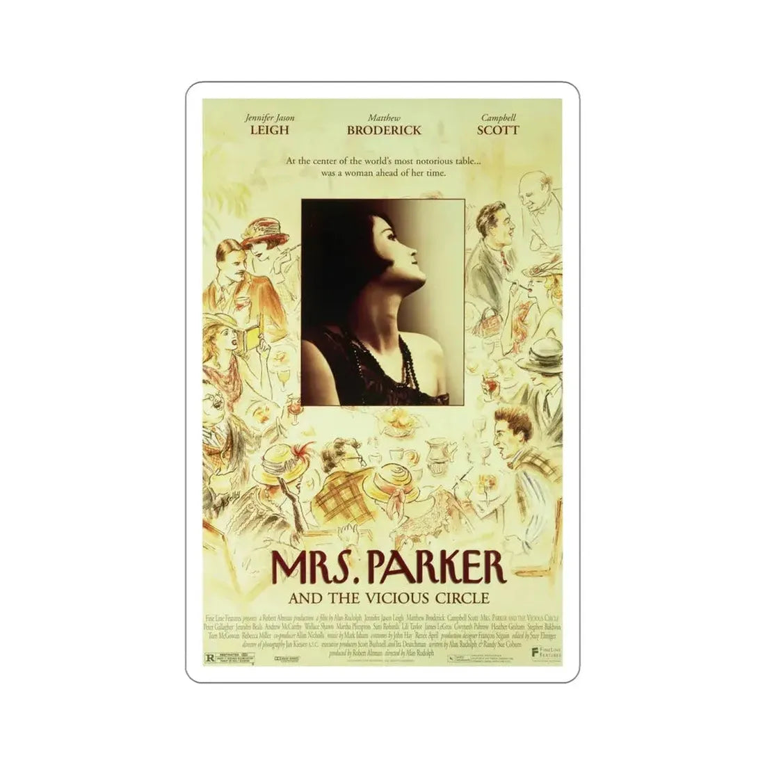 Mrs Parker And The Vicious Circle 1994 Movie Poster STICKER Vinyl Die-Cut Decal 6 Inch - The Sticker Space