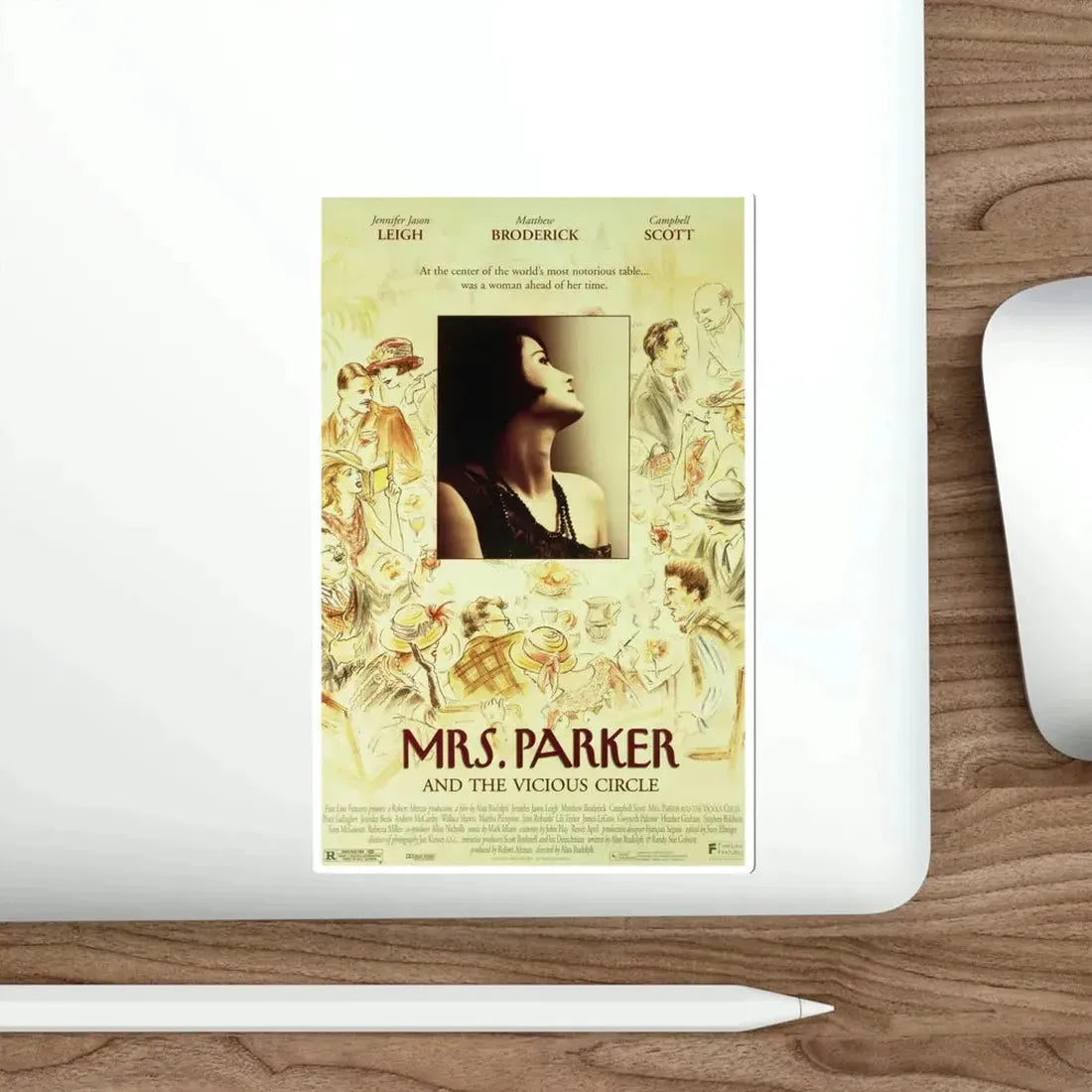 Mrs Parker And The Vicious Circle 1994 Movie Poster STICKER Vinyl Die-Cut Decal - The Sticker Space