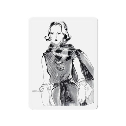 Mrs. Richard Dorso, 1960 (Magazine Illustration) Refrigerator Magnet 3 Inch - The Sticker Space