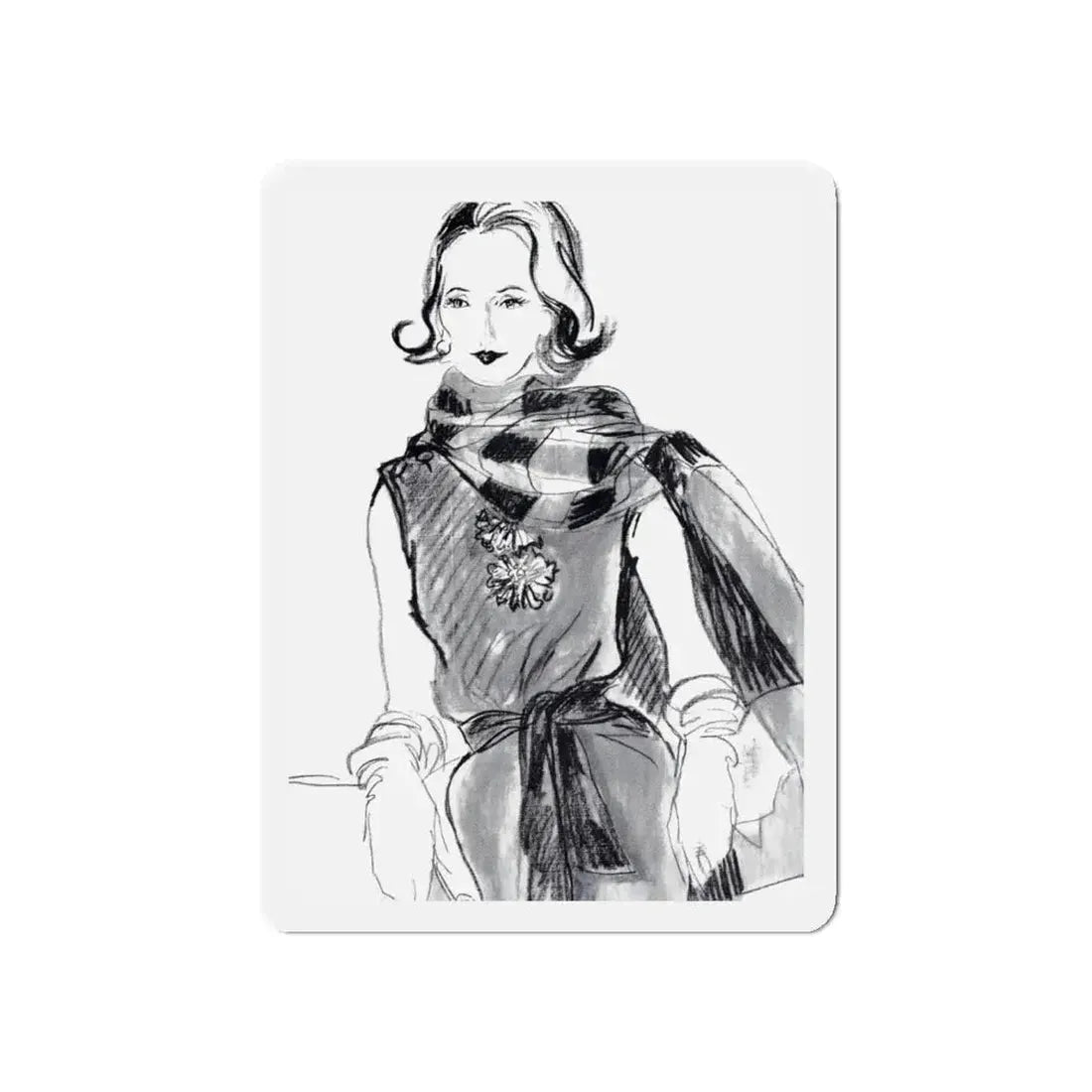 Mrs. Richard Dorso, 1960 (Magazine Illustration) Refrigerator Magnet 5 Inch - The Sticker Space