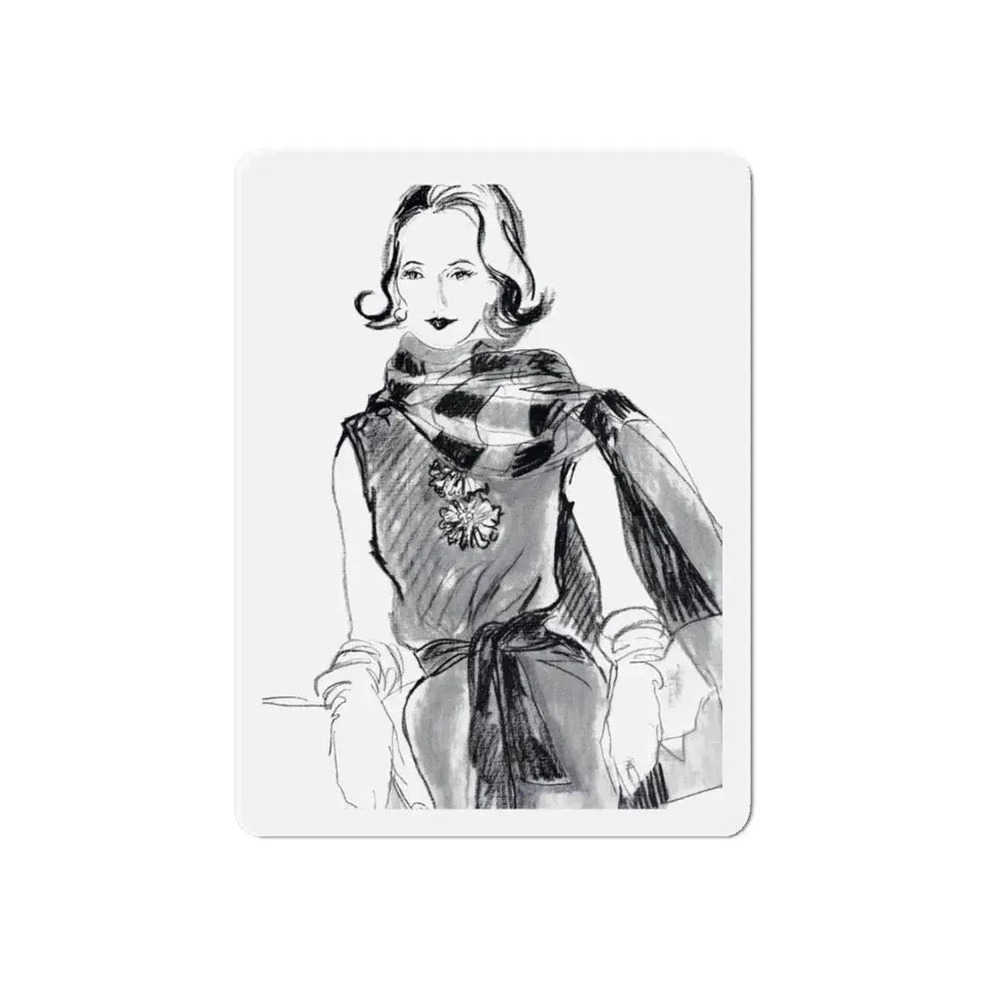 Mrs. Richard Dorso, 1960 (Magazine Illustration) Refrigerator Magnet 6 Inch - The Sticker Space
