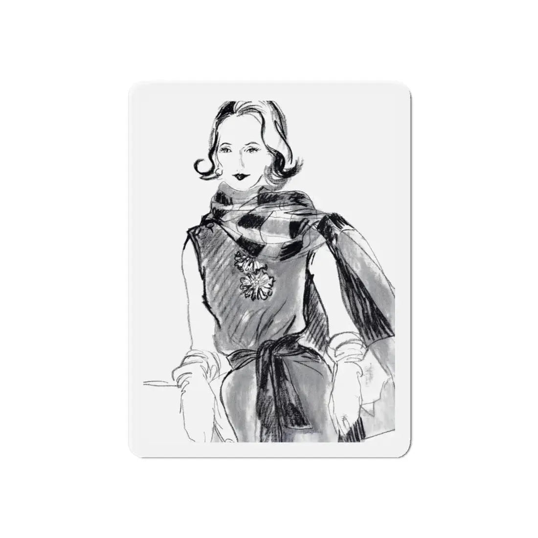 Mrs. Richard Dorso, 1960 (Magazine Illustration) Refrigerator Magnet - The Sticker Space