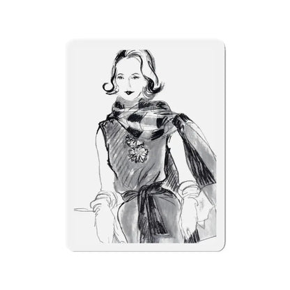 Mrs. Richard Dorso, 1960 (Magazine Illustration) Refrigerator Magnet - The Sticker Space