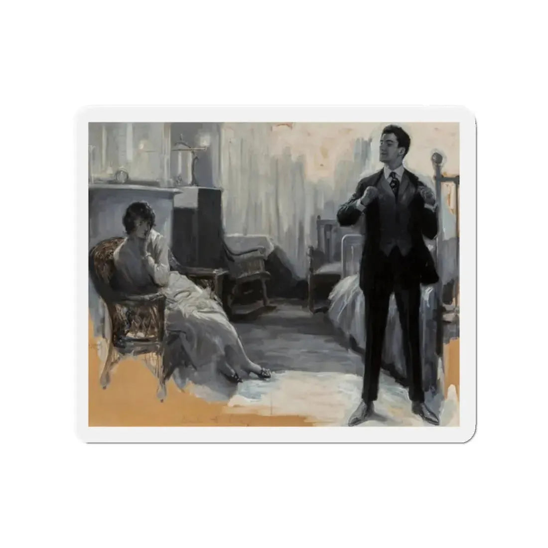 Mrs. Ryder's Happiness, American Weekly interior illustration, September 1918 (Magazine Illustration) Refrigerator Magnet - The Sticker Space