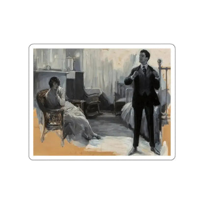 Mrs. Ryder's Happiness, American Weekly interior illustration, September 1918 (Magazine Illustration) STICKER Vinyl Die-Cut Decal White Die-Cut 3 Inch - The Sticker Space