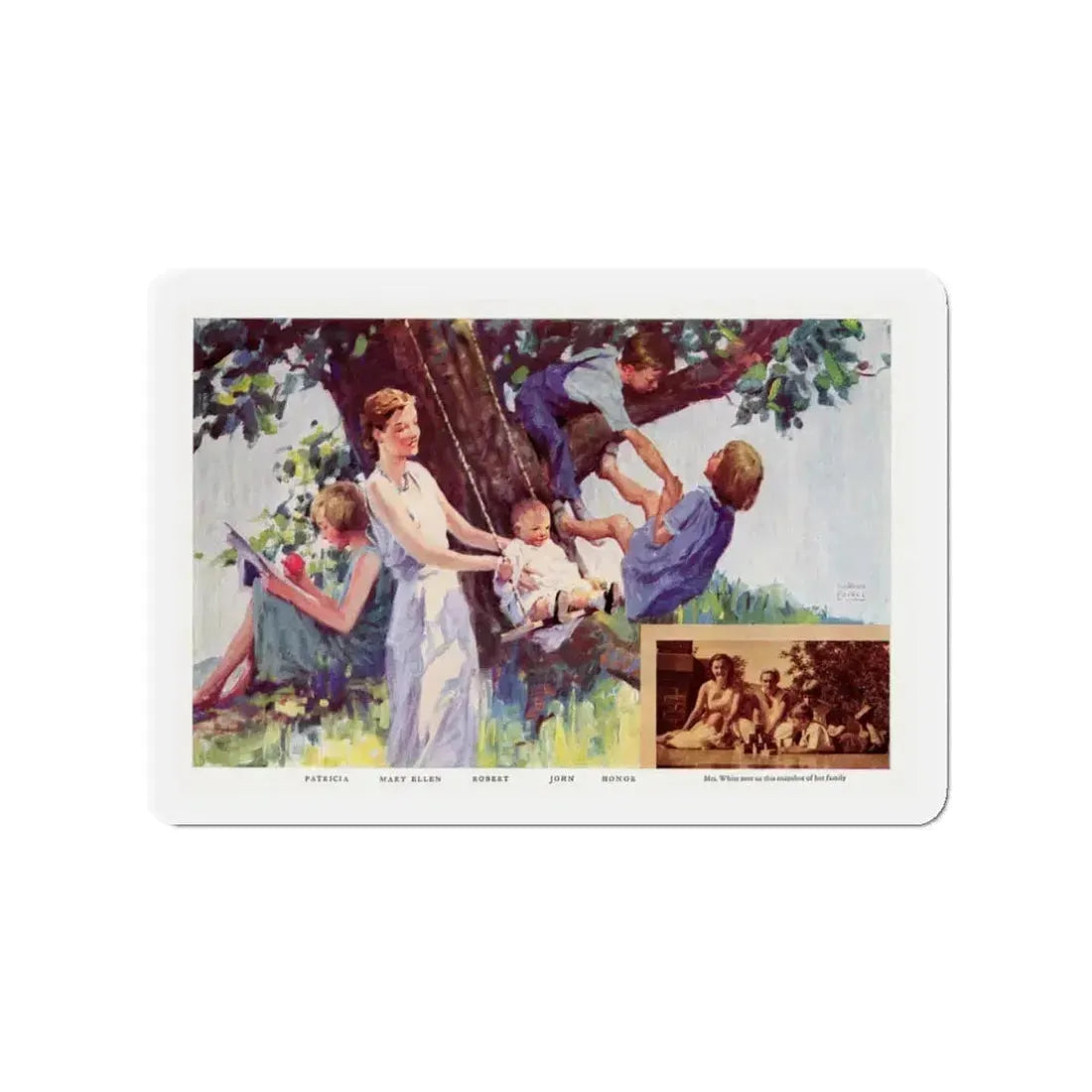 Mrs. White's 5 Reasons, McCall's magazine, February 1932 (Magazine Illustration) Refrigerator Magnet 3 Inch - The Sticker Space
